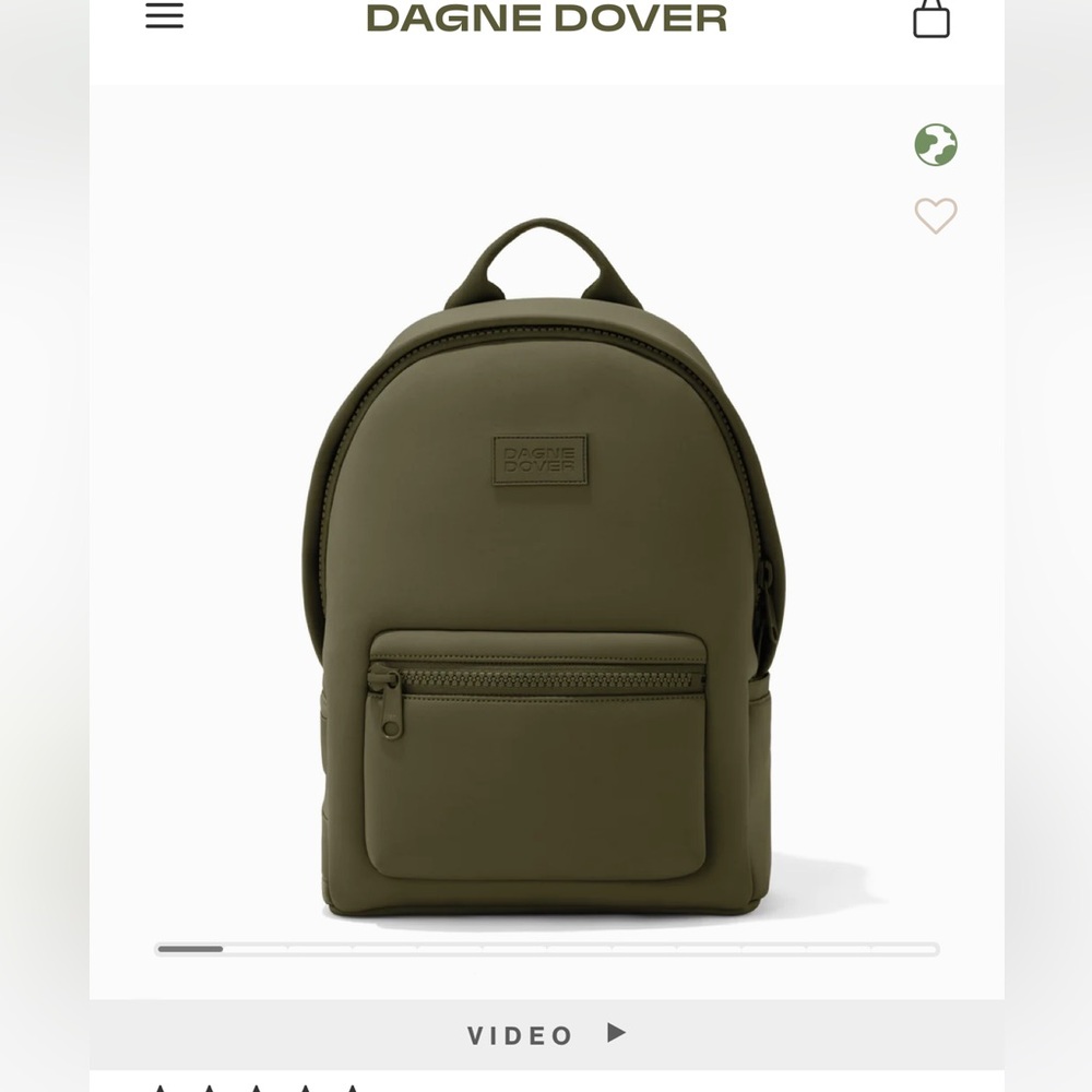 Dagne Dover Large Moss Backpack + accessories